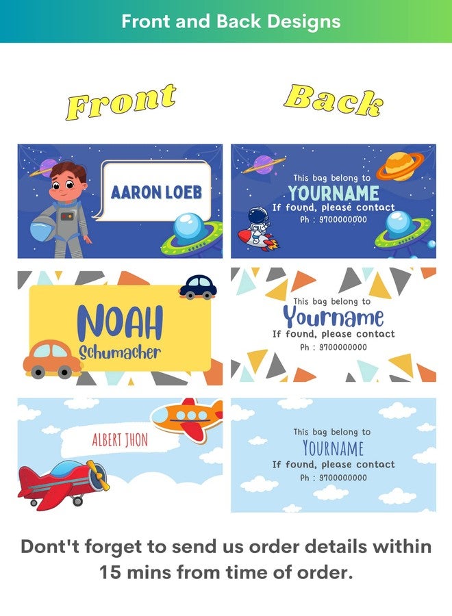 Yellow Nuts Personalized Travel Luggage Name Tags School Bags Labels Travel Id Suitcase Air Travel for Kids Girls Boys - Image 5